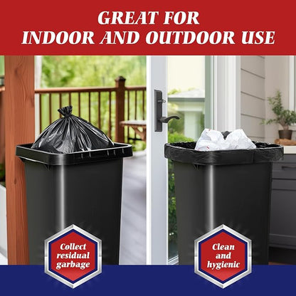 Teivio Trash Bags, 40-45 Gallon, 26 Count, Black, for Bathroom, Office, Industrial, Commercial, Janitorial, Municipal, Recycling
