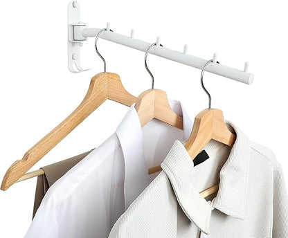 Swing Clothes Hanger Rack, Garment Racks Folding Clothes Bar Wall Mounted, 180°Rotation Laundry Drying Rack 304 Stainless Steel Space Saving for Laundry Room Bedroom Balcony, 11.93" Long