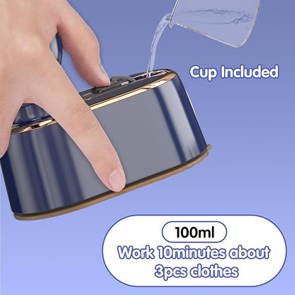 Travel Steamer Iron for Clothes Mini - Portable Ironing Machine Travel Small Size Portable Steamer Travel College Dorm Home Essentials (Blue)