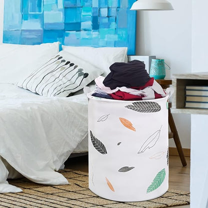 Collapsible Laundry Basket in Bedroom Waterproof Laundry Hamper in Bathroom Large Laundry Bag in College Dormitory Cloakroom Livingroom Nursery Organizer Toy Bin Autumn leaf-007