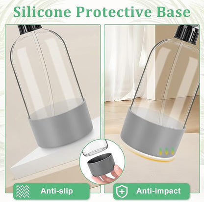Glass Empty Spray Bottles 3 Pack, 17 oz/500 ml Glass Spray Bottles for Cleaning, Plants, Essential Oils, Hair Care, Refillable Empty Spray Bottle with Adjustable Nozzle for Squirt and Mist