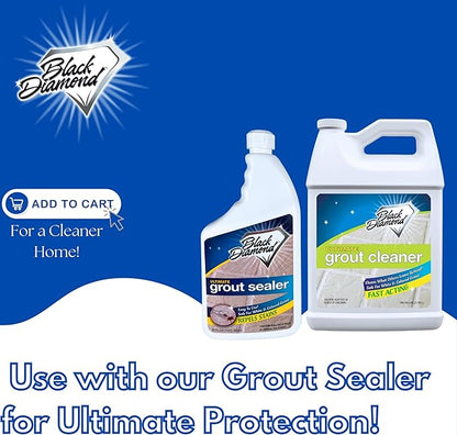 Black Diamond Stoneworks Ultimate Grout Cleaner for Tile Floors — Acid-Free Deep Cleaner Removes Grease, Dirt & Soap Scum Without Damaging Grout — Safe for Marble and All Natural Stone (4-Gallons)