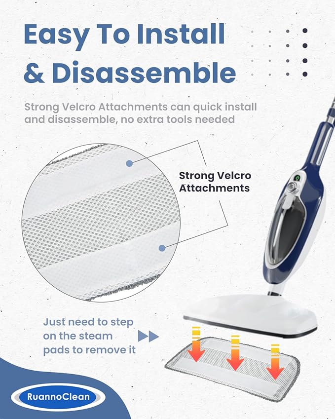 Steam Mop Pads Compatible with GorFanty Steam Mop GF-6610B/GF-6610, Replacement Mop Pads Compatible With Neugo NE033/NE033M & Mxnsewr Steam Mop, Washable & Reusable Steamer Pad -2 Pack