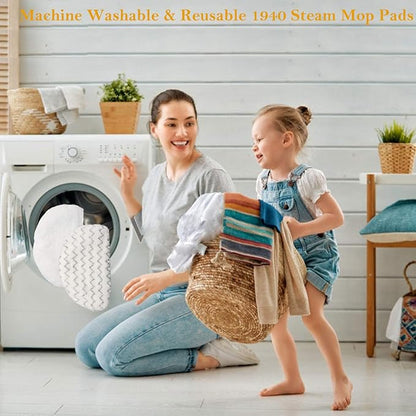 6 Pack Replacement Steam Mop Pads for Bissell Powerfresh Steam Mop 1940 1440 1544 1806 2075 Series, Model 19402 19404 19408 19409 1940a 1940f 1940q 1940t 1940w B0006 B0017,Washable Cleaning Pad