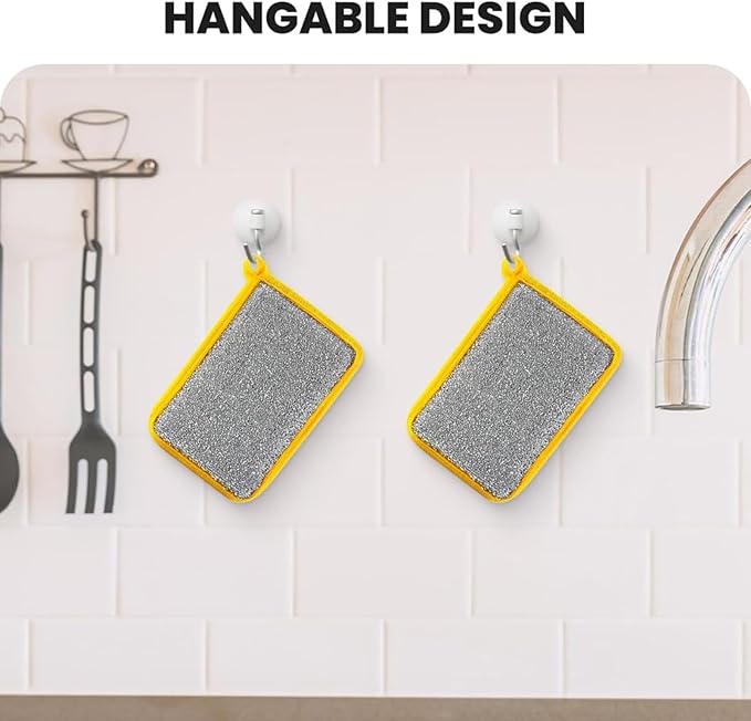 Reusable Washing Up Sponge,Multi-Purpose Absorbent Sponge,Dual-Sided Kitchen and Bathroom Cleaning Products,Bowl Dish Cleaning Pad Scrubber,Kitchen Dishwashing Cleaning Tool 5 Pcs