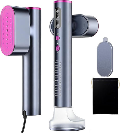 Travel Steamer for Clothes,100-220V Portable Iron,15s Heat Up,Steamer ＆ Iron 2 In 1, Travel Size,Large Ceramic Heat Panel