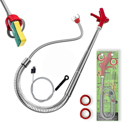 Toilet Auger/Drain Clog Remover Tool Kit-1PCS Toilet Snake Grabber,2PCS Drain Snake Hair Remover＆1PCS AC Drain Line Cleaner Tool for Blocking and Cleaning Toilets, Kitchen Sinks, Bath Tubs and Sewers