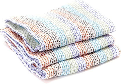 Full Circle Tidy 100% Organic Cotton Dish Cloths - Absorbent, Reusable, Kitchen Towels, Eco-Friendly, Machine Washable - Red