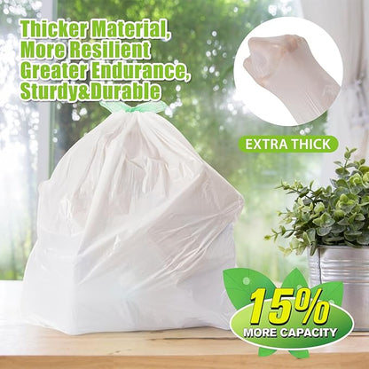 ValueGuard Large Trash Bags 13 Gallon Tall Drawstring 100% Post-Consumer Recycled Garbage Bag Waste Bag for Kitchen Office 0.6 Mil (300 Count)