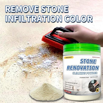 200g Stone Cleaner Granite Cleaner Marble Polish Travertine Countertop Cleaning Polishing Powder Marble Stain Remover Powder Tile Floor Care Waterless Polishing (Comes with Sponge Wiper & Glove)