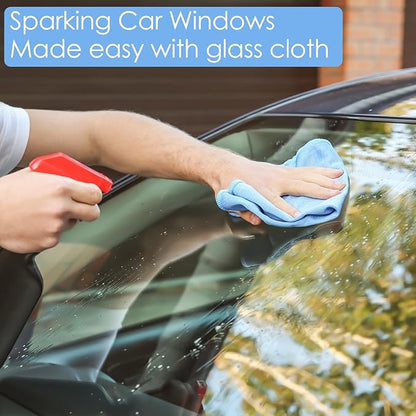 24 Pack Microfiber Glass Cleaning Cloth 16 Inch X 16 Inch Polishing Cloths Glass Cleaning Towel Lint Free Cloth for Cleaning Windows, Glasses, Mirrors, Windshields, Stainless Steel
