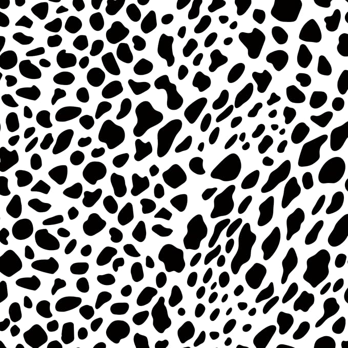 Vinjiasin Black and White Dalmatian Peel and Stick Wallpaper – Modern Spot Print Removable Wallpaper for Bedroom, Nursery, Bathroom & Accent Walls, Self Adhesive Waterproof Wall Decor,17"x 200"