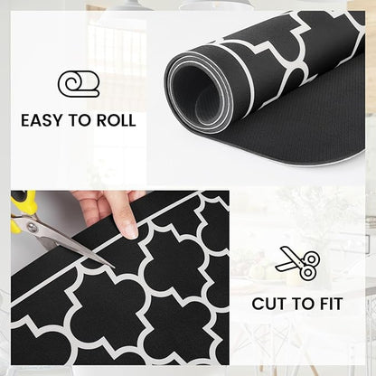 WISELIFE Dish Drying Mat Super Absorbent Drying Mat Large Dish Drying Mats for Kitchen Counter Easy Clean Dish Mat Kitchen Drying Mat15"x 18" Stylish Black
