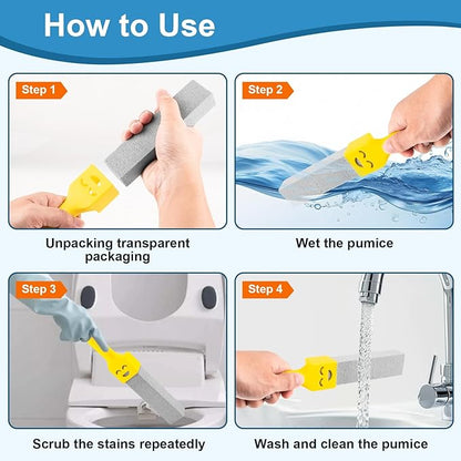 38 Pack Pumice Stone with 2 Handles, Toilet Bowl Cleaner Ring Remover, Pumice Stone for Toilet Cleaning, Bathtub, Grill, Pool, Sinks, Stove Grates - Reusable Scouring Stones Cleaner