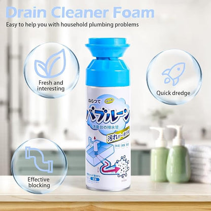 Foaming Drain Cleaner, Sink Cleaner and Deodorizer,Wild Tornado Drain Clog Remover for Kitchen Sinks, Shower Drains, Tubs (2pcs)