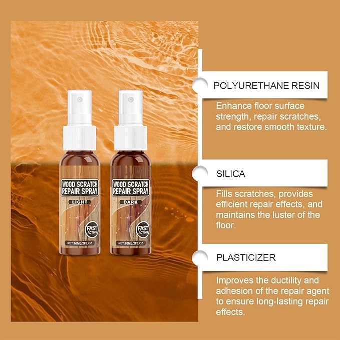 Instant Fix Scratch Remover - Wood Scratch Repair Spray, Quick Solution | Powerful Floor Polish and Restorer Enhancing Natural Shine, Eliminating Scratches and Creating A Protective Barrier