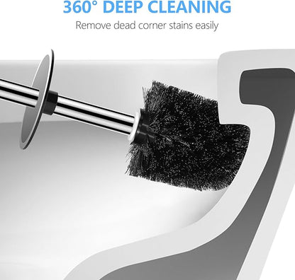 SetSail Toilet Brush, Compact Size Toilet Bowl Brush and Holder Toilet Brushes for Bathroom with Stainless Steel Handle Toilet Cleaner Brush with Durable Scrubbing Bristles, 2 Packs