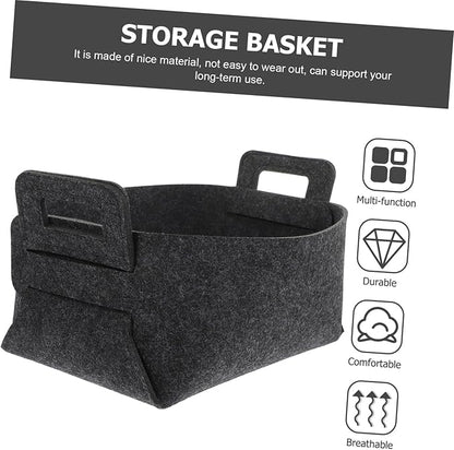 UKCOCO Portable Laundry Organizer Basket with Handles Multipurpose Storage Bin for Dirty Clothes and Sporting Goods Smooth Surface Dark Gray Versatile Laundry Hamper for Home and Travel
