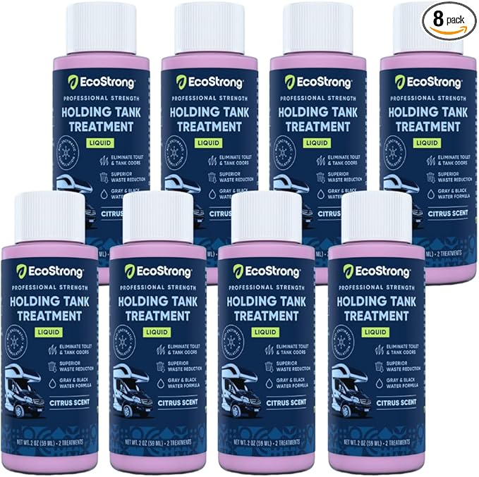 Eco Strong RV Toilet Treatment | RV Black Tank Treatment | RV Holding Tank Digestor, Odor Eliminator, and Cleaner | Perfect for Campers, RVs, Boats, 16 Treatments, Citrus