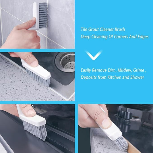 Grout Cleaner Brush,Hard Bristle Grout Cleaning Brushes Scrubber for Tile Floors Bathroom Shower, Black, 3 Pieces