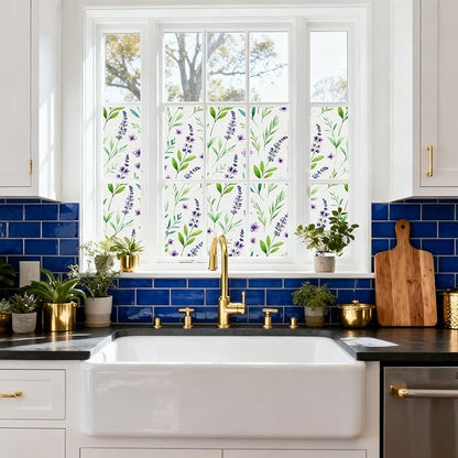 Frosted Glass Window Film, Heat Insulation, UV Block, Anti-Glare, One Way Privacy Tint, Static Cling for Home Bathroom Door, Renter Friendly, Day & Night Privacy