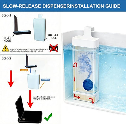 Toilet Tank Tablet Holder, Clip-On in-Tank Dispenser with Dual Clips, Helps Contain Tablet Residue and Extend Tablet Life, Reusable Toilet Tank Holder for Standard Toilets (1-Pack)