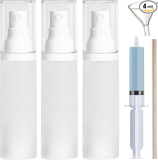 1.7oz/50ml-Small Spray Bottle 360° Angle Work, Portable Refillable Leak Proof Travel Mini Spray Bottle.For Perfume Toner Hair spray Facial Moisturizing 【1.7oz/50ml-(Pack of 3) & Spary Bottle】