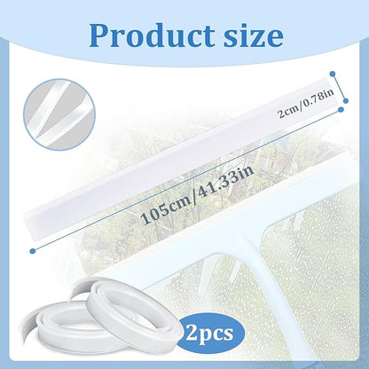 2 Pieces Squeegee Replacement Rubber Blades, 41 Inch Silicone Squeegee Shower Squeegee for Glass Doors, Shower Doors, Windows
