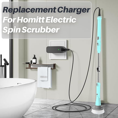 9V Charger for Homitt Electric Spin Scrubber Power Cord for Homitt Scrubber Charger Power Supply for Scrubber Compatible with Homitt HM115C, HM115CW, HM115CD,HM115CG HM204C Power Scrubber AC Adapter