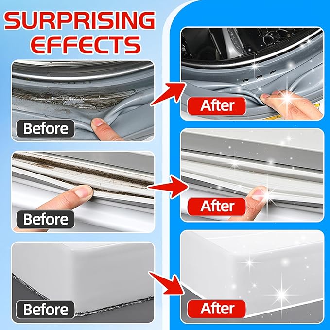 Mold Stain Cleaning Gel, Household Washing Machine Cleaner for Washing Machine Seal, Refrigerator Strips, Grout Cleaner for Tile Sink Bathroom Shower, Front Load Washer Cleaning Solution