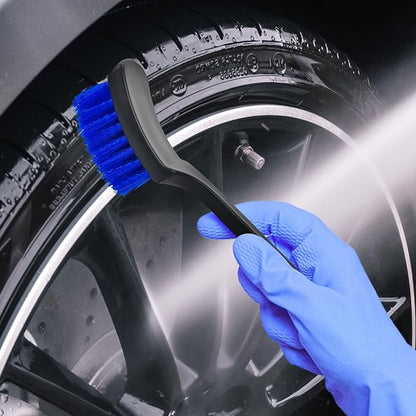 8.3" Car Tire Wash Brush, Carpet Cleaning and Scrub Brush for Floor Mats, Car Detailing Brushes Hard Bristles Wheel Brush for Car Interior and Home, Wheels, Rims, Motorcycles, Bicycles (Yellow)