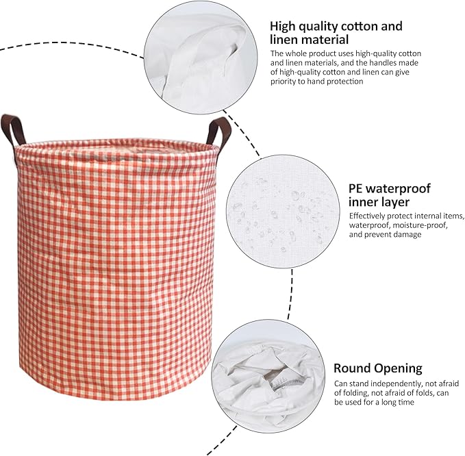 Collapsible Laundry Basket in Bedroom Waterproof Laundry Hamper in Bathroom Large Laundry Bag in College Dormitory Cloakroom Livingroom Nursery Toy Bin (Laundry Baskets-Bathroom-017)