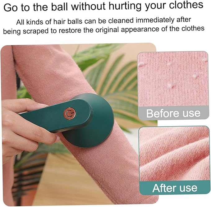 Fabric Shaver USB Rechargeable Lint Remover Electric Lint Shaver for Clothes Furniture Green Electric