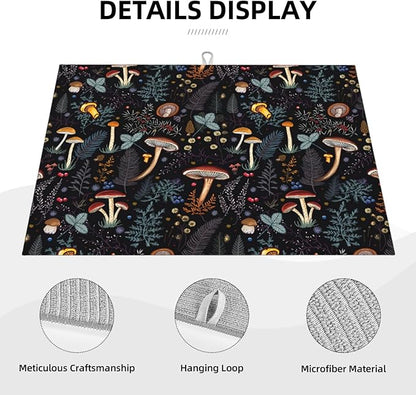 Mushroom Dish Drying Mat For Kitchen Microfiber Drying Mats Absorbent Reversible Dish Pad Draining Mats For Countertop Coffee Mats 18x24 Inch