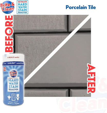 Brite & Clean® (Bright & Clean) Ultimate Hard Water Stain Remover® for Glass, Shower Doors & Windows – Removes Mineral Deposits from Granite, Porcelain, Tile, Stainless Steel & Chrome