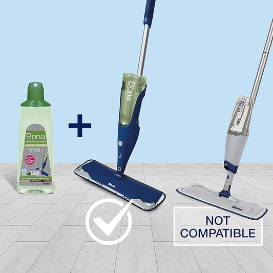Bona Multi-Surface Hard Floor Cleaner Spray Mop Cartridge - 34 fl oz - Unscented - Refillable - Residue-Free Floor Cleaning Solution for Bona Spray Mops - Stone, Tile, Laminate, and Vinyl Floors