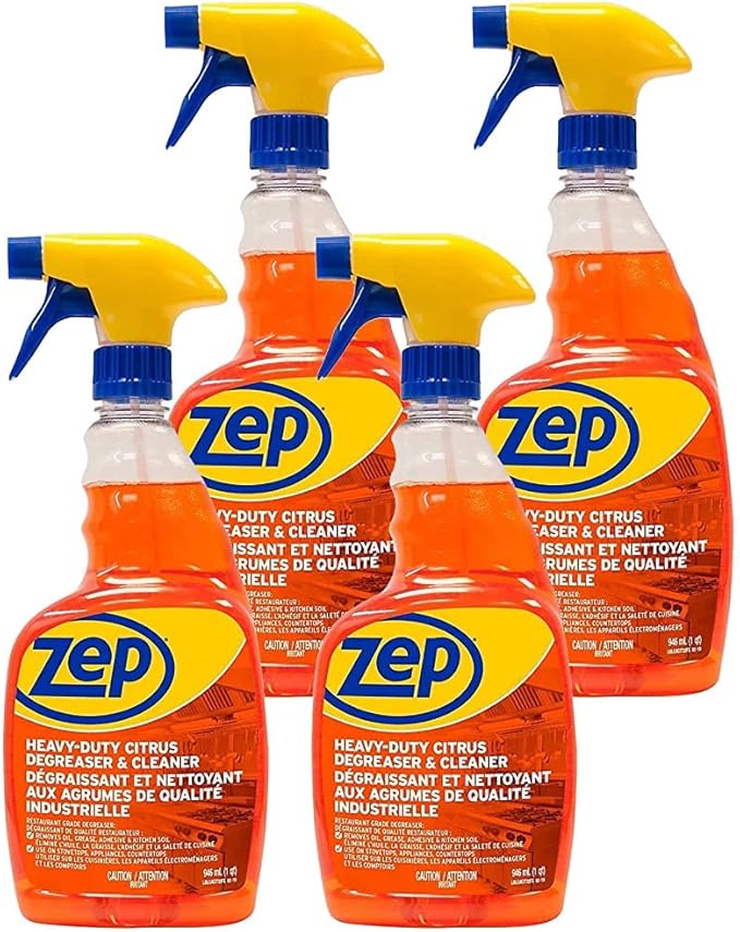 Zep Heavy-Duty Citrus Degreaser and Cleaner - 32 Ounce (Case of 4) CACIT324 - Restaurant Grade Degreaser and Cleaner Removes Oil, Grease, Adhesive, and Kitchen Soil