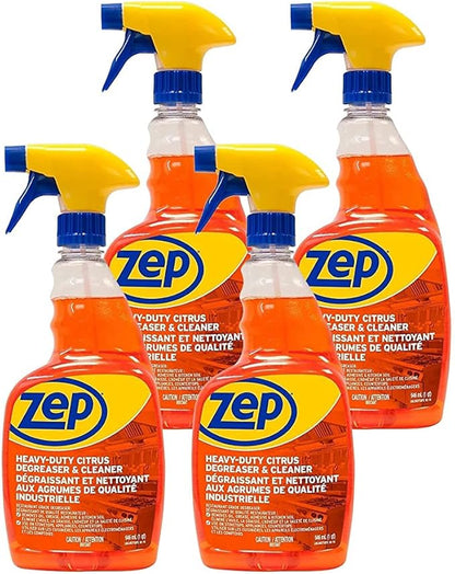 Zep Heavy-Duty Citrus Degreaser and Cleaner - 32 Ounce (Case of 4) CACIT324 - Restaurant Grade Degreaser and Cleaner Removes Oil, Grease, Adhesive, and Kitchen Soil