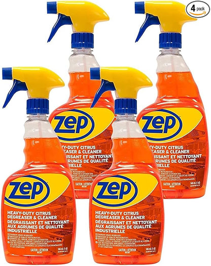 Zep Heavy-Duty Citrus Degreaser and Cleaner - 32 Ounce (Case of 4) CACIT324 - Restaurant Grade Degreaser and Cleaner Removes Oil, Grease, Adhesive, and Kitchen Soil