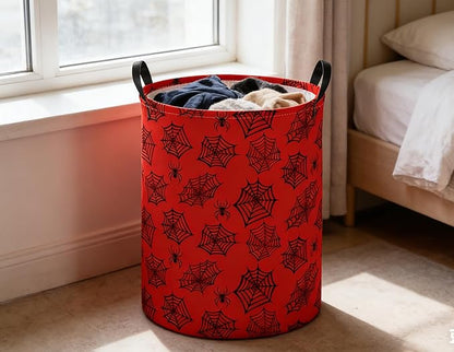 Kids Laundry Basket Spider Hamper for Nursery Boys Hamper Cute Kids Storage Bin Organizer Room Decor for Home(Red spider)