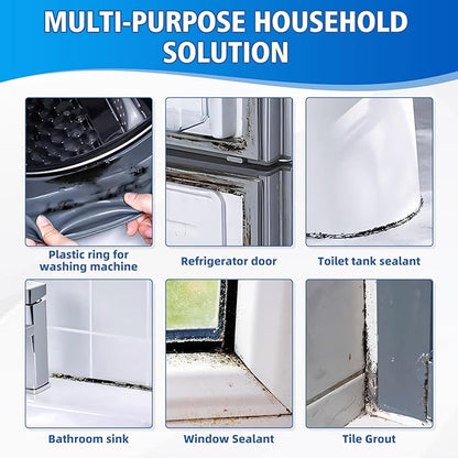 Mold Stain Cleaner Gel, 8 Fl Oz Household Washing Machine Cleaner for Front Loader Seal, Heavy Duty Stain Cleaner for Refrigerator Strips, Home Kitchen Sinks Tiles Grout Sealant, Bathroom Cleaning