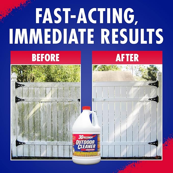 30 SECONDS Outdoor Mold & Mildew Stain Remover | Concentrate | 128 fl. oz. & Outdoor Cleaner 1 Gallon Pump Sprayer Bundle