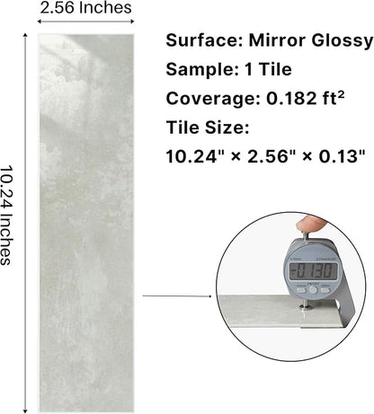 COLAMO Luxury Glossy Peel and Stick Backsplash, Stick on Backsplash for Kitchen, Self Adhesive Beige Peel and Stick Tile for Accent Wall, Bedroom, Bathroom,Fireplace
