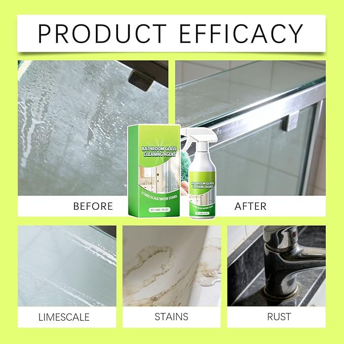 Bathroom Cleaner, Multipurpose Spray, 9.3x11.8cm, Tub Cleaner Spray, Anti-Fog Home Supplies, Porcelain Glass Care, For Grout, Toilet Bowl, Sink, Countertop, Kitchen, RV