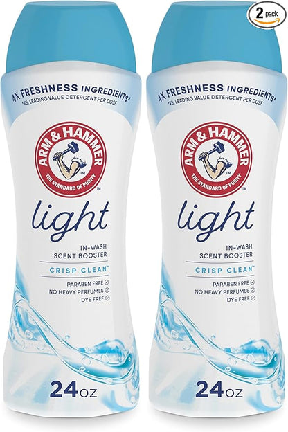 Arm & Hammer Light In-Wash Scent Booster Crisp Clean 24oz (Pack of 2)