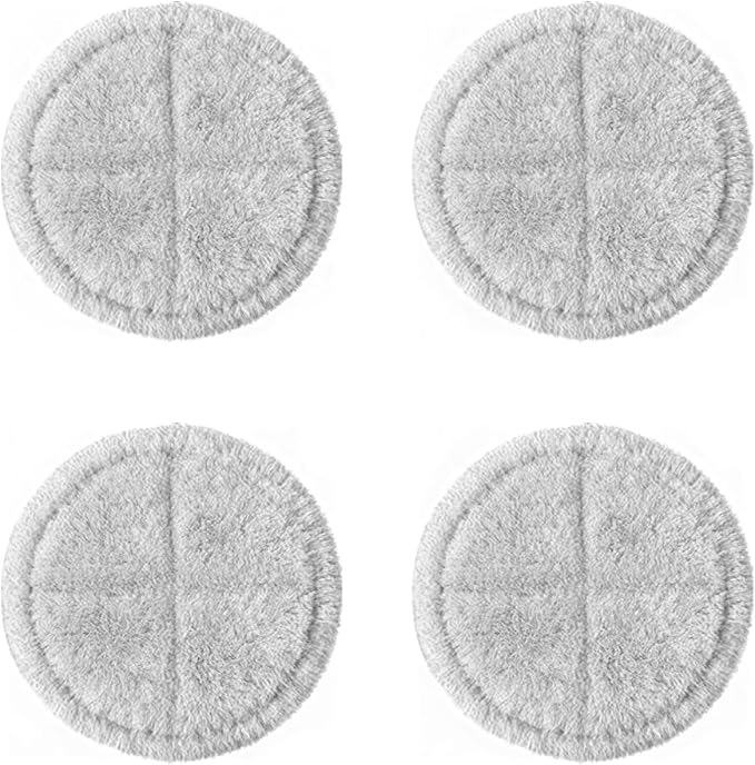 F6 Steam Mop Replacement Pads, 4-Pack Washable Dual Material Circular Mop Pads for F6 Electric Steam Mop