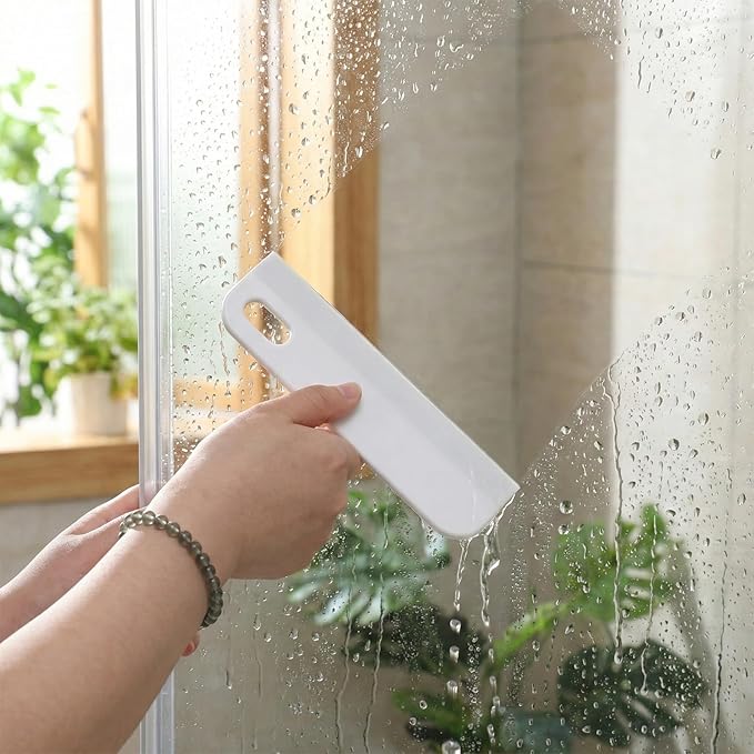 Soft Window Squeegee Mini Tiny Silicon Window Scrubber Scraper Multi Purpose Glass Cleaning Squeegee Tool for Shower Door Mirrors Bathroom Kitchen Countertops Car Windshield Walls