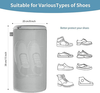Kimmama Shoe Washing Machine Bag, Shoe Bag for Washing Machine, Mesh Laundry Bags for Sneakers, Footwear, Trainers, Slippers, Grey Sandwish Net, 8x15"