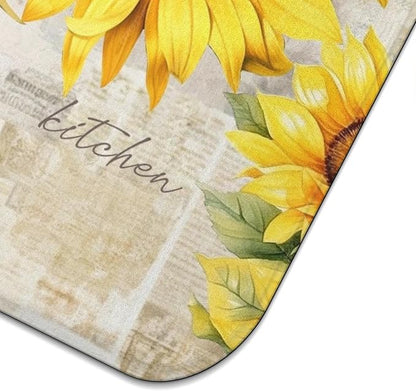 Dish Drying Mat Drainer Pads - Extra Large Microfiber Drying Mats for Dishes Kitchen Counter Super Absorbent Pads for Draining Racks (Sunflower,16"x18" )