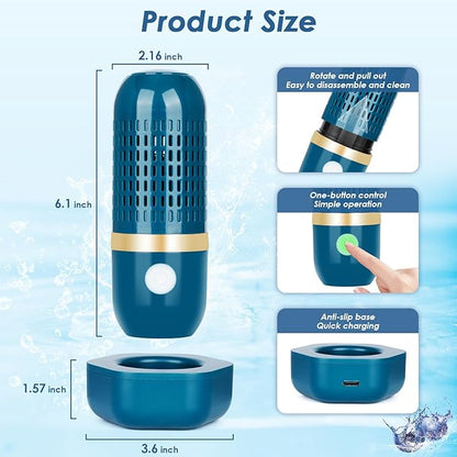 Cudinham Fruit and Vegetable Purifier Cleaner Washing Machine Upgraded Capsule Shape Disinfection OH-ion Purification Technology for Cleaning Grains Rice Meat Seafood, Forest Green